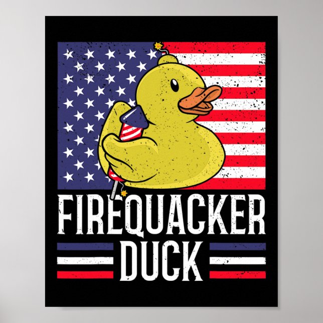 Firequacker Duck 4. Juli Firecracker Independe Poster (Vorne)