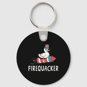 Firequacker Funny 4. Juli Patriotische Alberne Goo Schlüsselanhänger