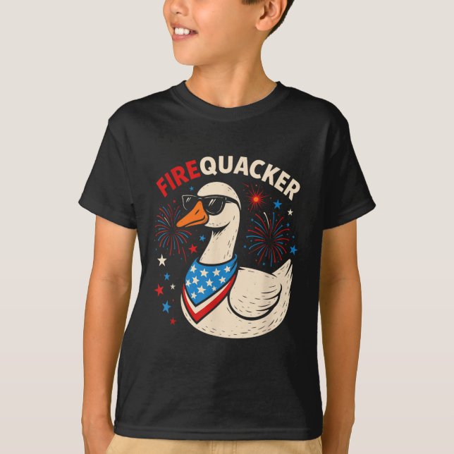 Firequacker Gänse am 4. Juli Party Männer Frauen T-Shirt (Vorderseite)