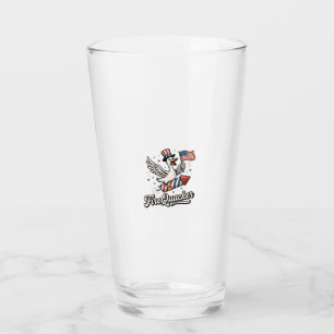 FireQuacker Patriotische Gans Vintage 4. Juli Deko Glas