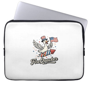 FireQuacker Patriotische Gans Vintage 4. Juli Deko Laptopschutzhülle
