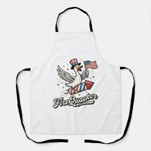 FireQuacker Patriotische Gans Vintage 4. Juli Deko Schürze