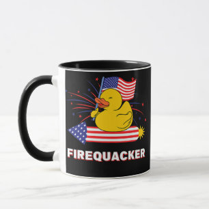 Firequacker Rubber Duck USA Patriotic 4. Juli Tasse