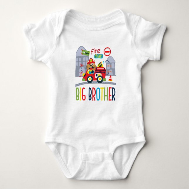 Fireruck Big Brother Baby Strampler (Vorderseite)