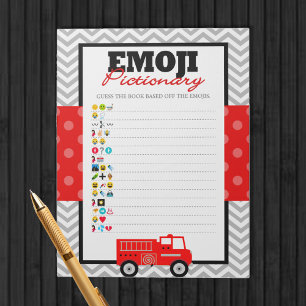 Fireruck Emoji Pictionary Baby Showspielpaket Notizblock
