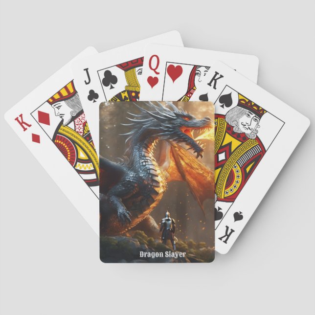 Firery Dragon und Knight Poker Karten personalisie Spielkarten (Rückseite)