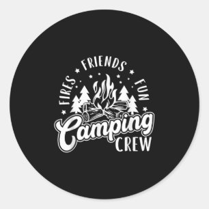 Fires Friends Fun Camping Crew Summer Camp Campfir Runder Aufkleber