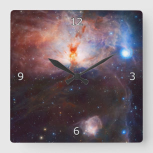 Fires of the Flame Nebula Quadratische Wanduhr