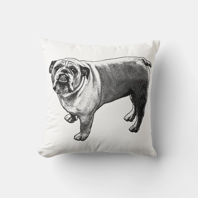 Fireside Bulldog-Akzent Kissen (Vorderseite)