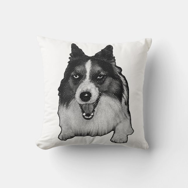 Fireside Corgi Akzent Kissen (Vorderseite)
