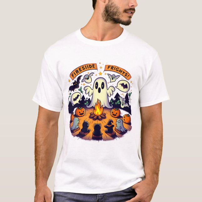 Fireside Fields | Halloween Tales Spooky Vibes T-Shirt (Vorderseite)