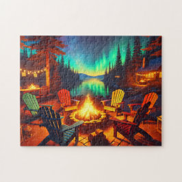 Fireside-Geschichten Adirondack-Stühle Lagerfeuer Puzzle