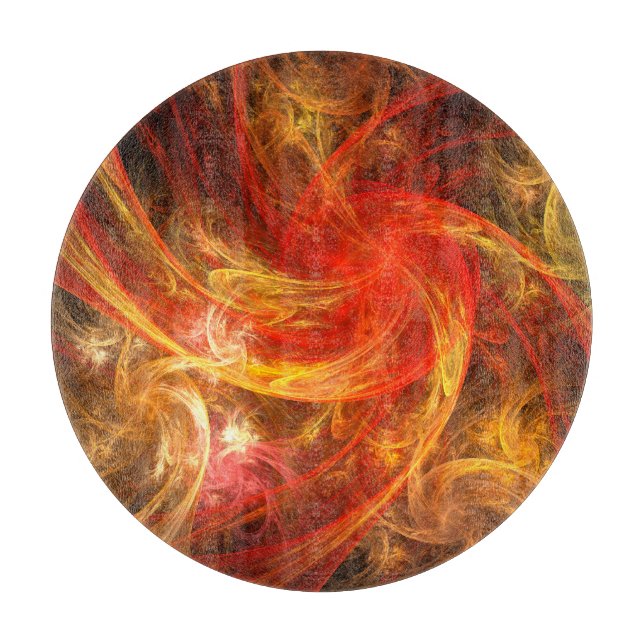Firestorm Nova Abstrakt Art Circle Schneidebrett (Vorderseite)