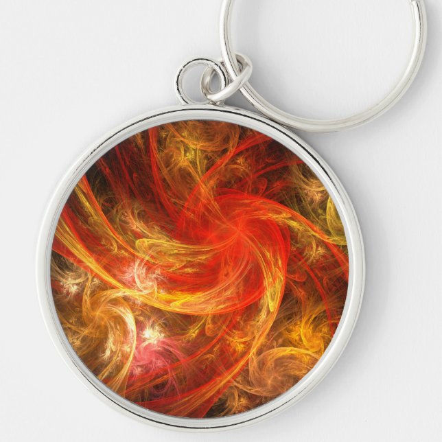 Firestorm Nova Abstrakt Art Klein Schlüsselanhänger (Vorne)