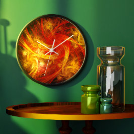 Firestorm Nova Abstrakt Art Round Große Wanduhr