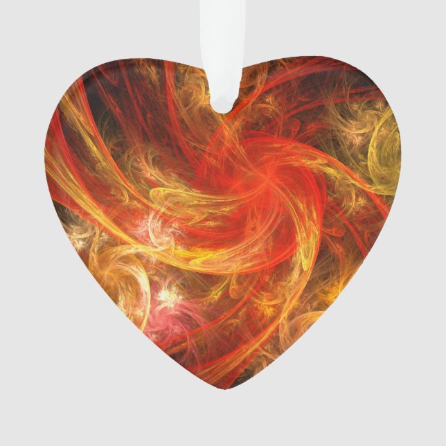 Firestorm Nova Abstrakte Kunst AkrylHerz Ornament (Vorderseite)