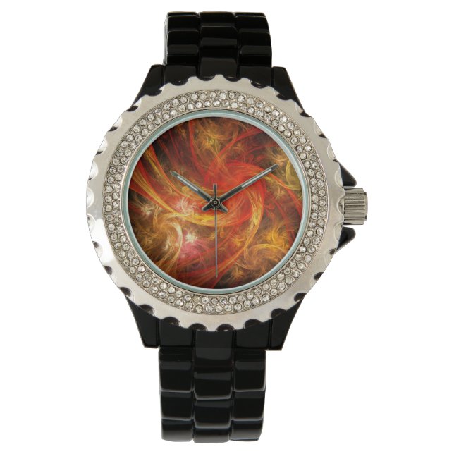 Firestorm Nova Abstrakte Kunst Armbanduhr (Vorderseite)