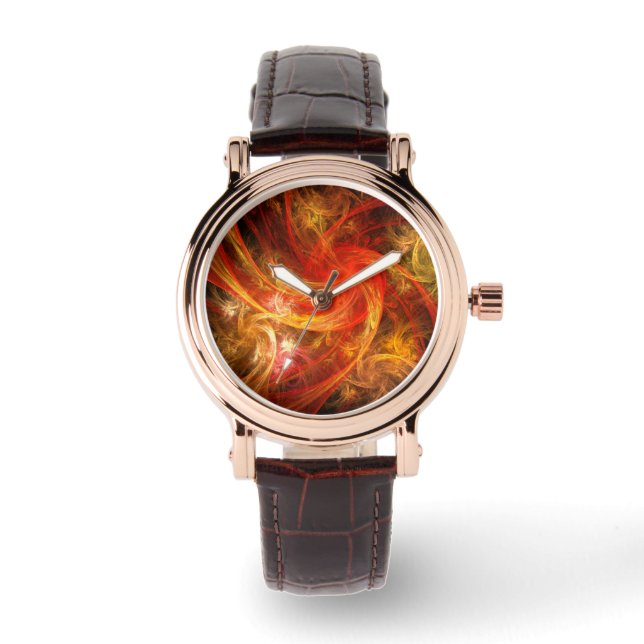 Firestorm Nova Abstrakte Kunst Armbanduhr (Vorderseite)