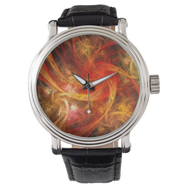 Firestorm Nova Abstrakte Kunst Armbanduhr (Vorderseite)