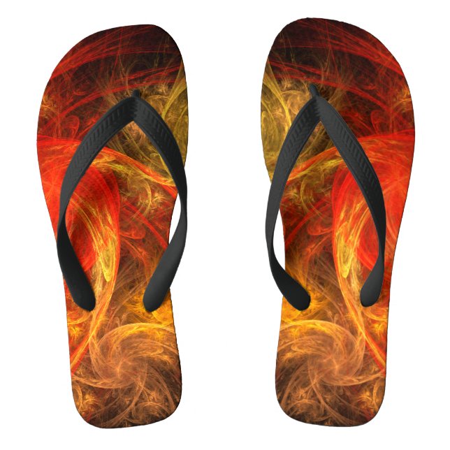 Firestorm Nova Abstrakte Kunst Flip Flops (Fußbett)