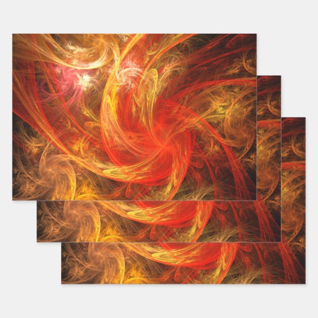 Firestorm Nova Abstrakte Kunst Geschenkpapier Set (Set)
