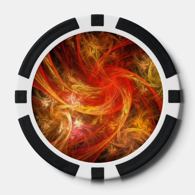 Firestorm Nova Abstrakte Kunst Pokerchips (Vorderseite)