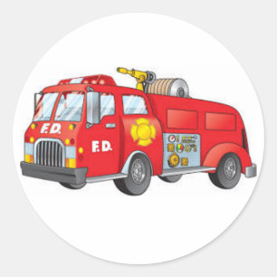 Firetruck-Aufkleber Runder Aufkleber