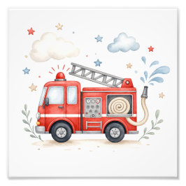 Firetruck Nursery Decor Fotodruck