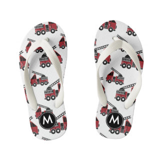 Firetrucks-Monogrammdesign Kinderbadesandalen