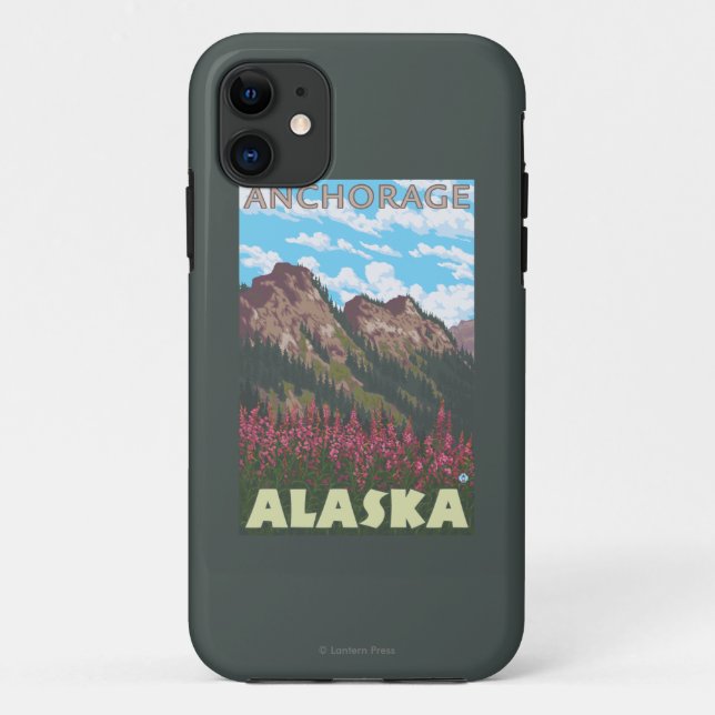 Fireweed u. Berge - Anchorage, Alaska Case-Mate iPhone Hülle (Rückseite)