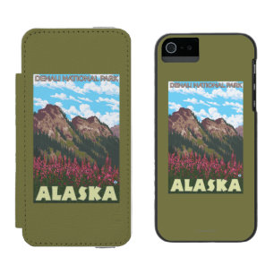 Fireweed u. Berge - Denali Nationalpark, Incipio Watson™ iPhone 5 Geldbörsen Hülle