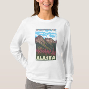Fireweed u. Berge - Denali Nationalpark, T-Shirt
