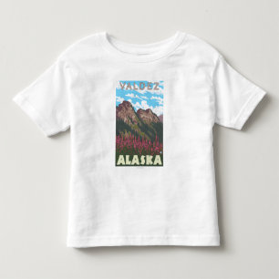 Fireweed u. Berge - Valdez, Alaska Kleinkind T-shirt