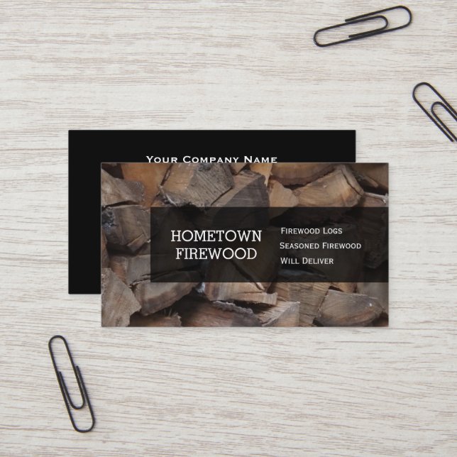Firewood Business Cards Visitenkarte (Vorderseite/Rückseite Beispiel)