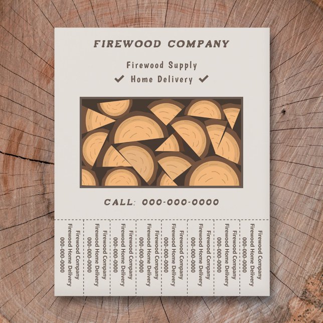 Firewood-Lieferung und Abreißen der Streifen Flyer (Firewood Supply & Delivery Tear Off Strips Flyer)