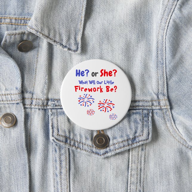 Firework American Gender Reveal Button (Beispiel)