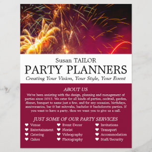 Firework-Anzeige, Party-Event-Plannerwerbung Flyer