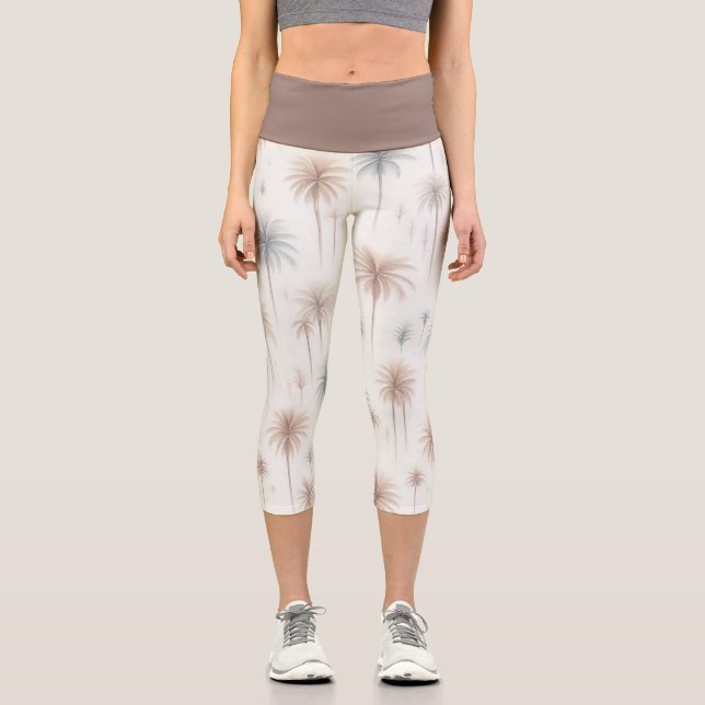 Firework Palms Capri Leggings (Vorderseite)