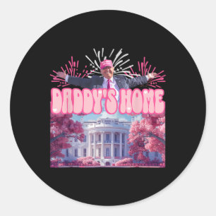 Firework Pink - Daddys Zuhause Trump 2024 Runder Aufkleber