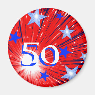 Firework Red White Blue 'Age' Kühlschrankmagnet Magnet