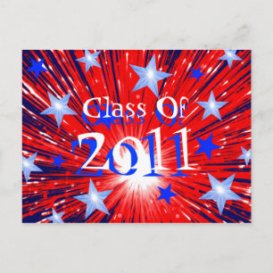 Firework Red White Blue 'Class of 2011' Postkarte