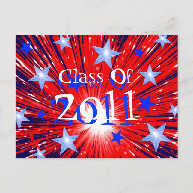 Firework Red White Blue 'Class of 2011' Postkarte (Vorderseite)