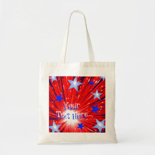 Firework Red White Blue 'Your Text' Totbag Tragetasche