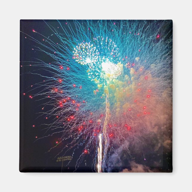 Fireworks 2 Inch Square Magnet (Vorne)