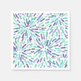 Fireworks Abstract Gay Men's Pride Flag Green Blue Serviette