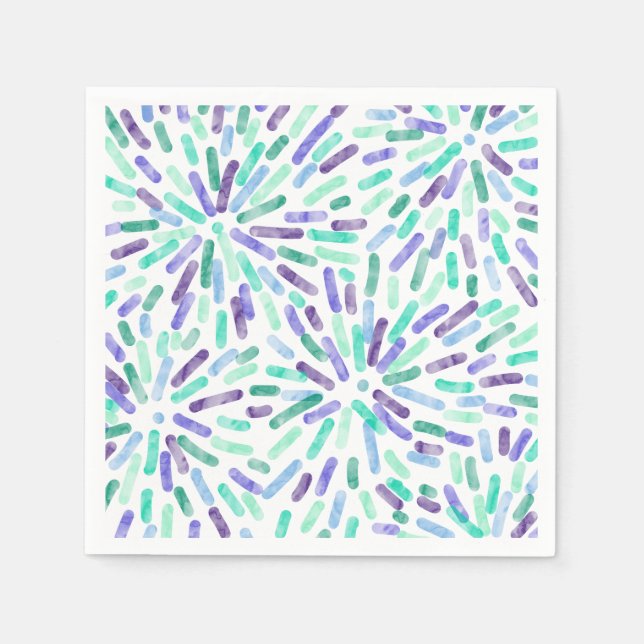Fireworks Abstract Gay Men's Pride Flag Green Blue Serviette (Vorderseite)