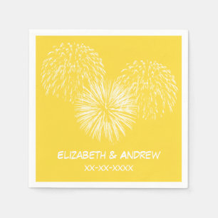 Fireworks, Ananas-Hintergrund, Name Monogram Serviette