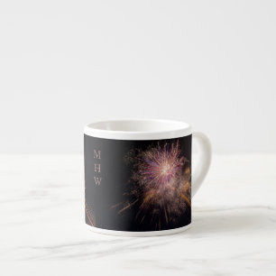 Fireworks benutzerdefinierte Monogramm-Tasse Espressotasse