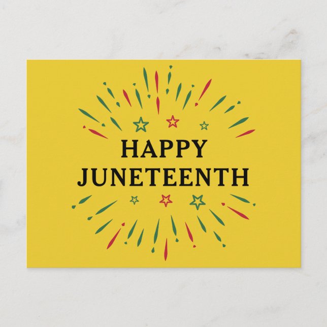 Fireworks Black Independence Day Happy Juneteenth Postkarte (Vorderseite)