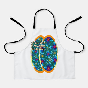 Fireworks Blue Flowers Muster Schürze